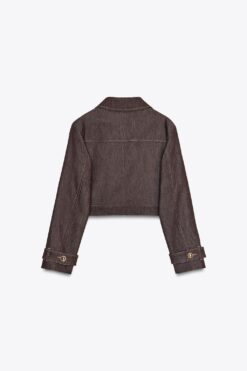 Alternative view of ÁO KHOÁC NGẮN CHẦN CHỈ NỔI TƯƠNG PHẢN