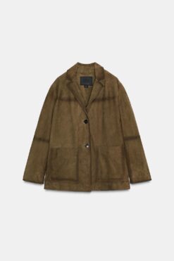 ÁO BLAZER DÁNG RỘNG 100% DA LỘN BỘ SƯU TẬP ZW PHIÊN BẢN GIỚI HẠN