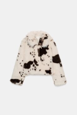 ÁO KHOÁC LÔNG NHÂN TẠO HỌA TIẾT DA BÁO