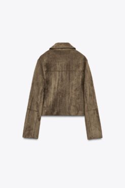 Alternative view of ÁO KHOÁC NGẮN GIẢ DA LỘN