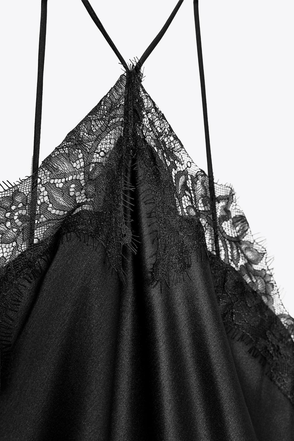 ĐẦM VẢI RŨ BÓNG PHỐI REN ZW COLLECTION - Ảnh 3