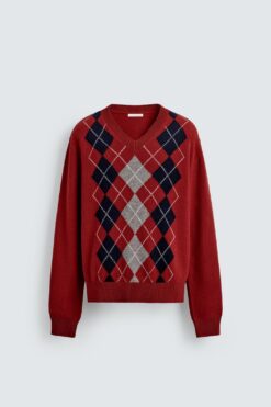 ÁO LEN DỆT KIM 100% LEN JACQUARD HỌA TIẾT QUẢ TRÁM