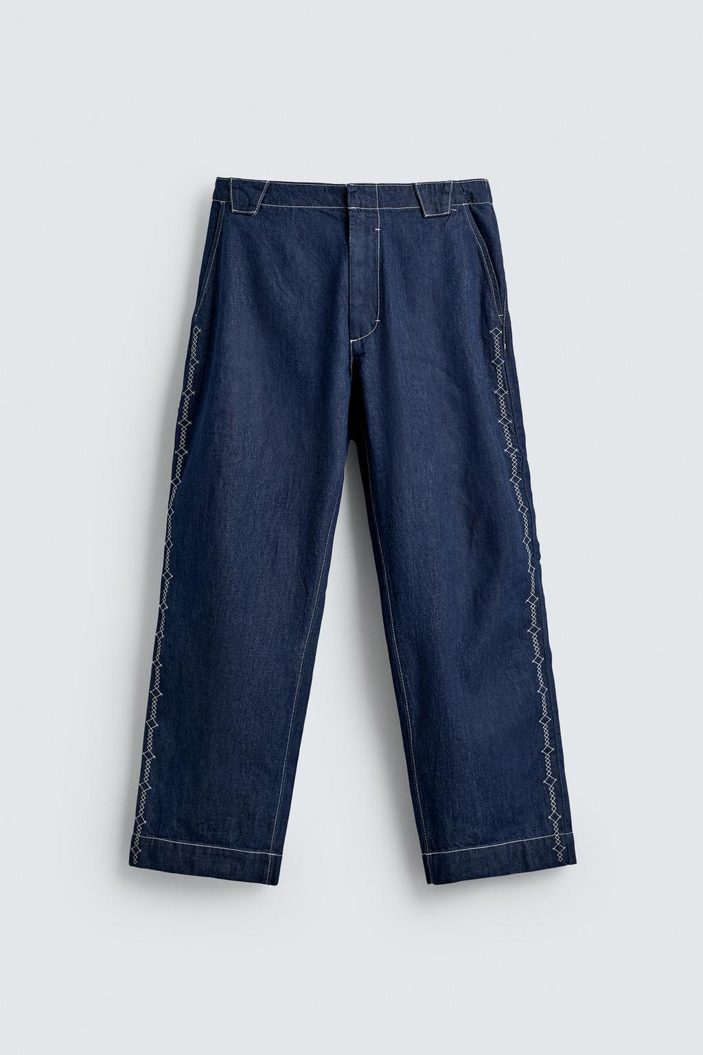 QUẦN JEANS THÊU DẢI TRANG TRÍ