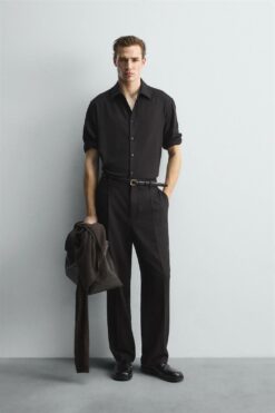 Alternative view of ÁO SƠ MI VẢI RŨ CHẤT LIỆU LEN LIMITED EDITION